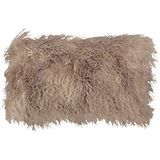 SARO LIFESTYLE 3564.OY1220B LIFESTYLE 100% wol Mongoolse lamsbont sierkussen met polyvulling, 30,5 cm x 50,8 cm, oester
