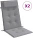vidaXL Stoelkussens 2 st hoge rug oxford stof grijs