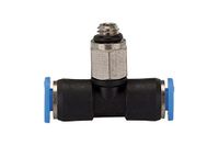 RIEGLER T-steekschroefverbinding »Blaue serie« mini, draaibaar, M6, voor buitenslang Ø 6 mm, werkdruk max. 10 bar, kunststof/MS vern.