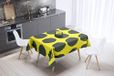 Bonamaison Tafelkleed, Anti-Mold, Sneldrogend, Waterdicht, 100% Polyester Tafellaken, Neon Geel, Rook, 140 x 140 Cm