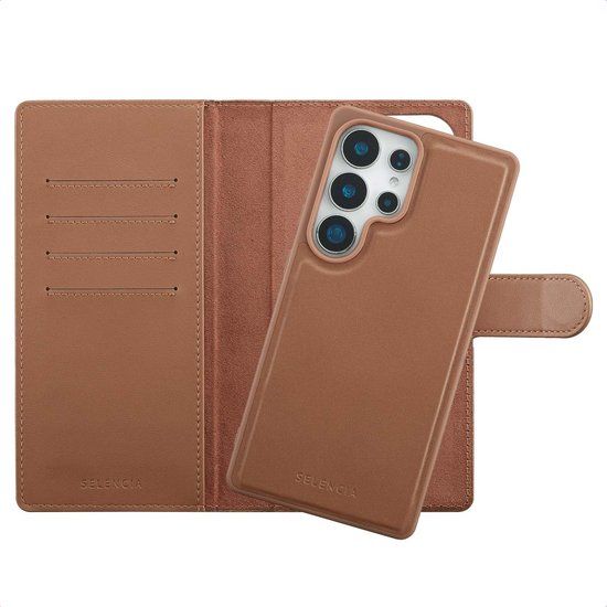 Selencia Olyn Bookcase met MagSafe voor Samsung Galaxy S25 Ultra - Bruin