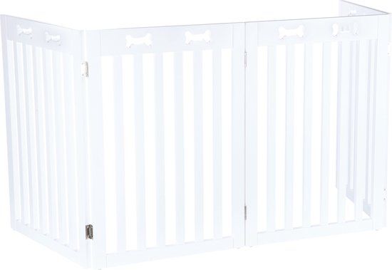 Trixie Afsluithek - 4 Panelen - Wit - 60-160x75 cm