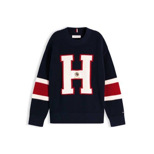 Tommy Hilfiger sweater met print - donkerblauw