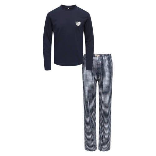ONLY KIDS ONLY GIRL geruite pyjama - donkerblauw