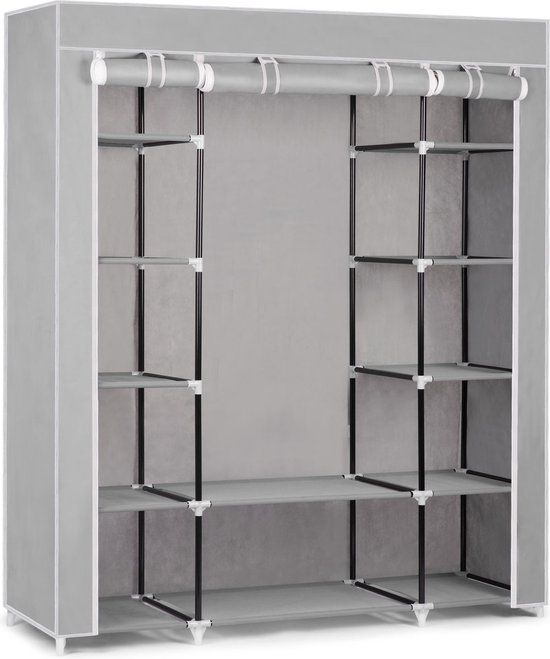 Massido Kledingkast - Grijs - 135x45x170cm - Met Lades