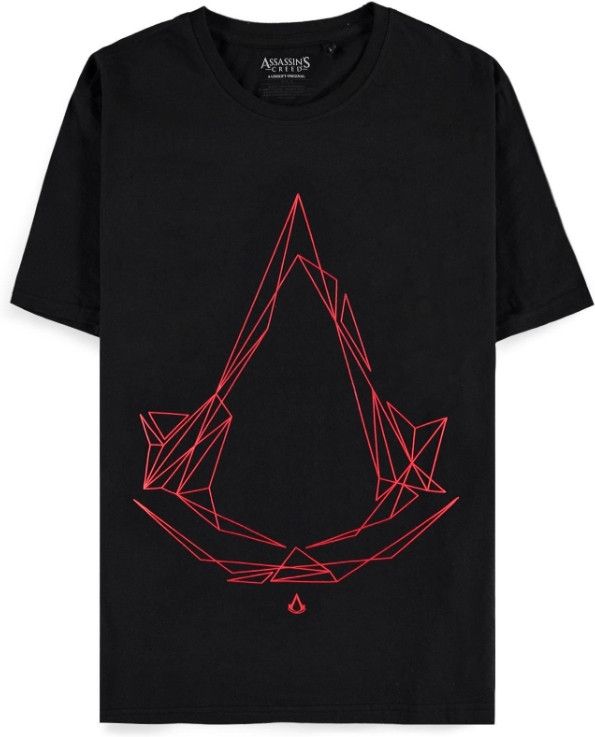 Difuzed Assassin's Creed - Red Logo Men's Short Sleeved T-shirt - Black - 8718526380712