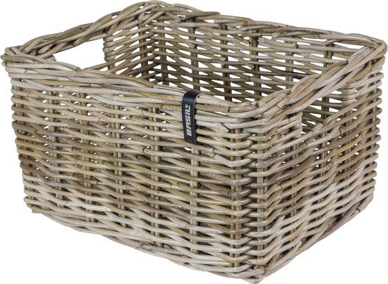 BASIL Fietsmand Dax L Rotan Grijs