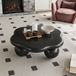 FloraGrace Table basse - Design en forme de nuage avec pieds ronds - Pour salon et balcon - MDF et plastique - 80 x 35 cm - Noir