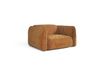 Fauteuil en velours gaufré caramel