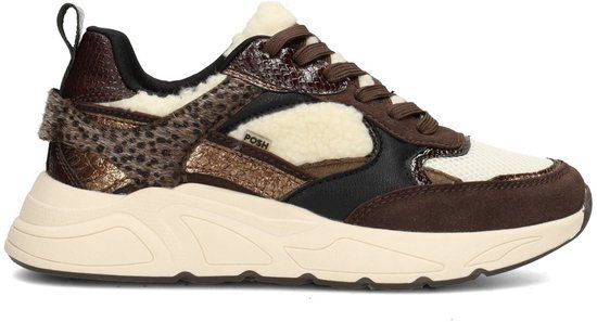 POSH by Poelman CARO Dames Sneakers - Bruin