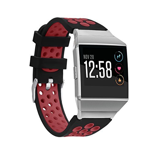 Chainfo compatibel met Fitbit Ionic Watch Strap, Soft Silicone Replacement Watchband (Pattern 4)