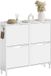 SoBuy Schoenenkast voor entree - Schoenenrek van hout met led en design - Voor entree en hal, voor kleine ruimtes - Wit, 100 x 19 x 93 cm, FSR100-E-W