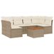 vidaXL 7-delige Loungeset met Kussens, Poly Rattan, Beige