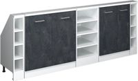 Vicco R-Line Keukenkast voor schuine wand – 210 cm Set van 5 Zwart beton/wit