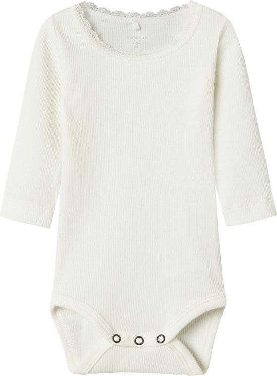 NAME IT NBFKAB LS BODY NOOS Baby Bodies Vrouwen Cloud Dancer Effen Lange mouw 80