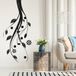 Sticker Mural Branche Florale - 87x194 Cm - Noir