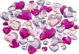 Merkloos Hobby plak diamantjes mix - roze - 252x - hartjes - diverse formaten - DIY strass steentjes
