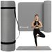 Tapis de fitness pour yoga et gymnastique, 190x61x0,8 cm, gris, imperméable