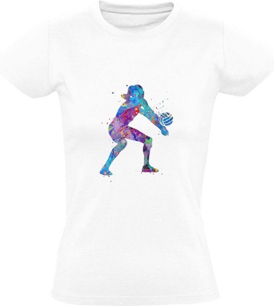 Volleybal Dames T-shirt Wit 3XL - Katoen - Vrouwen