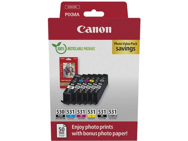 Canon Inktcartridge PGI-530/CLI-531 PGBK/C/M/Y/BK 6-kleuren Multipack