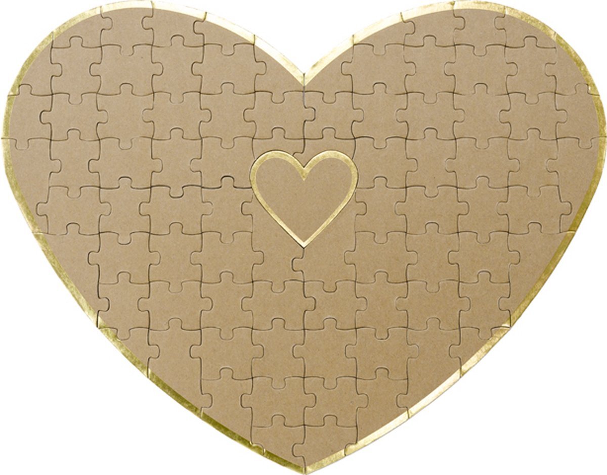 Partydeco Gastenboek puzzel hart, ca. 45x35,5 cm, 85 delen