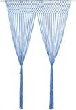 vidaXL Gordijn macramé 140x240 cm katoen blauw