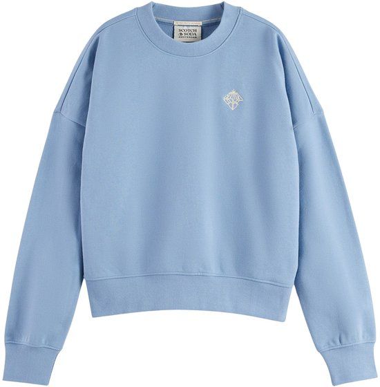 Scotch & Soda Geborduurd logo Relaxed Fit Sweatshirt Trainingspak voor dames, Gewassen denim V441, L