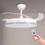 M mimotec LED plafondventilator White Decor, instelbare kleurtemperatuur, zomer-/winterfunctie, 6 snelheden, LM8853