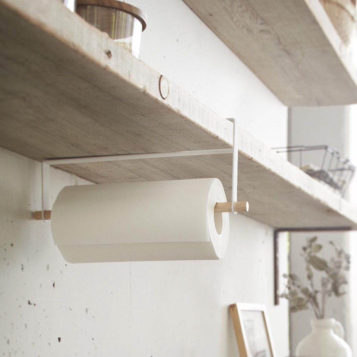 Yamazaki Tosca Hangende keukenrolhouder Tower wit extra groot