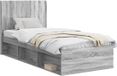 vidaXL Bedframe met opbergruimte en hoofdbord Grijs Sonoma