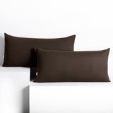 DecoKing Amber-kussenslopen 40 x 80 cm, katoen, rits, bruin, 2 stuks
