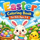 Easter Coloring Book for Kids – 100 Cute Bunny, Egg and Spring Coloring Pages – Fun Easter Activity Book: 100 Easy and Cute Easter Coloring Pages for Boys and Girls – Easter Gift for Kids