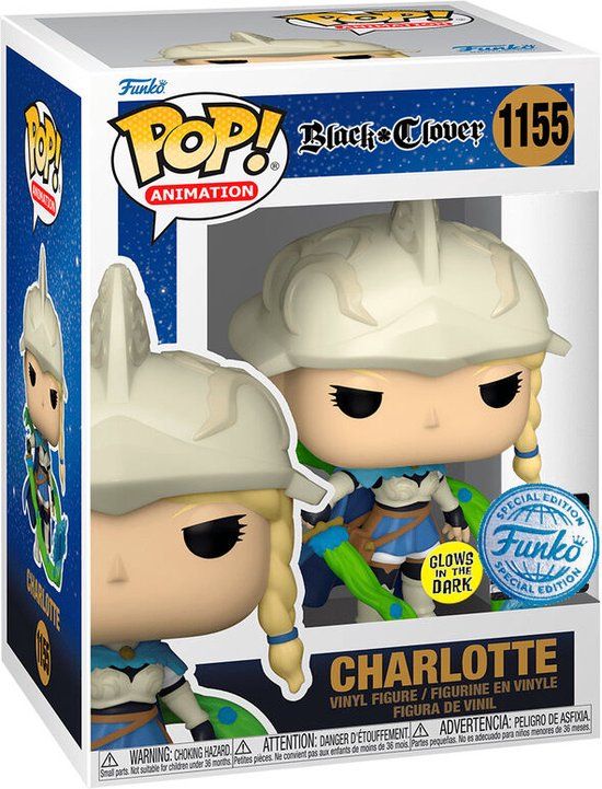 Funko Pop! Black Clover - Charlotte #1155 GITD Exclusive - Glows in the Dark