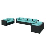 VidaXL 6-delige Loungeset met Kussens Poly Rattan Zwart