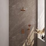 Brauer Copper Edition Thermostatische Regendoucheset Inbouw - Hoofddouche 20 cm - Rechte Wandarm - 3 Weg - Handdouche 3 Standen - Doucheslang - Wandaansluitbocht