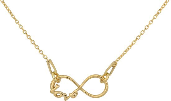 ARLIZI 1536 Ketting Infinity Love Hanger - Dames - 925 Zilver Verguld - 42 cm