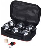 Jeu Koopman International Jeu de boules met 6 metalen ballen, houten but, meetpin en draagtas