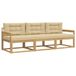 vidaXL Buiten bankenset 3 st Wit en Beige Polyester