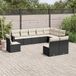 Maison Exclusive - Ensemble de meubles de jardin 10 pièces avec canapé et coussins, noir, en polyrotin