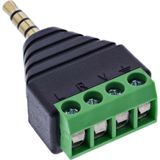 InLine 92504J kabel-connector 3,5 mm jack 4-pins TRRS / Aansluitblok 4 klemmen Zwart, Groen