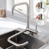 Ibenzoa® robinet de cuisine en acier inoxydable avec bec rétractable