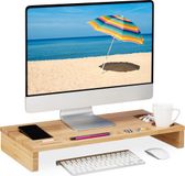 Relaxdays Monitorstandaard Bamboe
