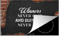 Merkloos KitchenYeah® Inductie beschermer 77x51 cm - Winners never quit, and quitters never win! - Quotes - Multicolor