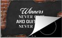 Merkloos KitchenYeah® Inductie beschermer 77x51 cm - Winners never quit, and quitters never win! - Quotes - Multicolor