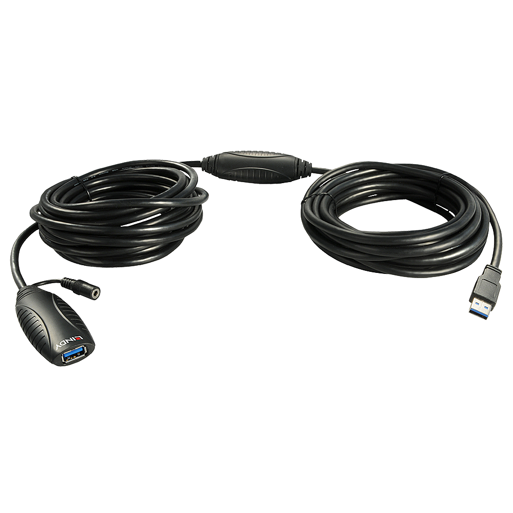 LINDY 43099 USB-kabel 15 m Zwart