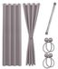 Ensemble de rideaux pratique sans perçage, 2 x rideau + 1 x barre de serrage
