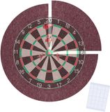 Merkloos Relaxdays Beschermring voor dartbord - 60 cm - 4-delig - Bordeaux