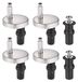Fixations de lunette de WC Universel - Set de 6 pièces - Acier inoxydable - Caoutchouc - Inclus 2 vis d'expansion - Diamètre 45mm - Quincaillerie de lunette de toilette