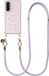 AVY Hoesje geschikt voor Samsung Galaxy A56 / A36 | Compatibel met MagSafe | Clear Case met Telefoonkoord 130CM | Crossbody Tressé Purple