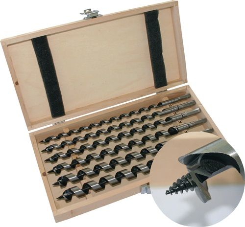 Promat/Tecwerk Set slangenboren | 6-delig lengte 460 mm | 10-20 mm | in houten cassette
